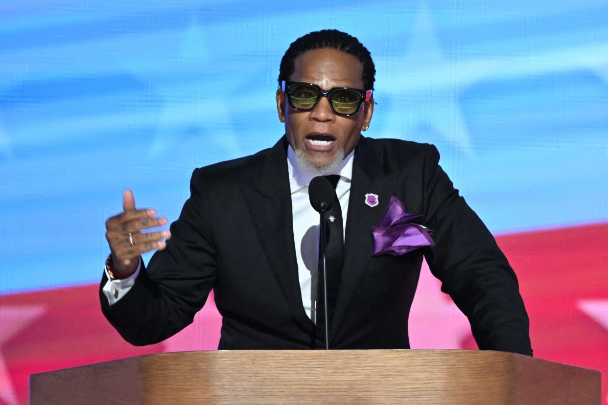 US comedian and actor D.L. Hughley on the fourth and last day of the Democratic National Convention (DNC) at the United Center in Chicago, Illinois, on August 22, 2024.