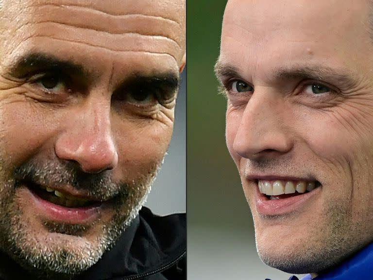 Josep Guardiola y Thomas Tuchel, los entrenadores de Manchester City y Chelsea, protagonistas de la final de la Champions League.