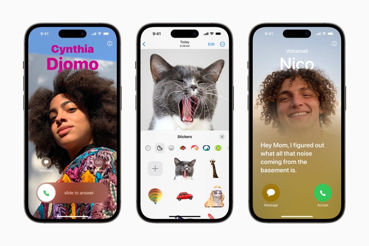 Apple’s iOS 17 software updates feature custom contact cards, Live Stickers, and voicemail transcription (Apple)