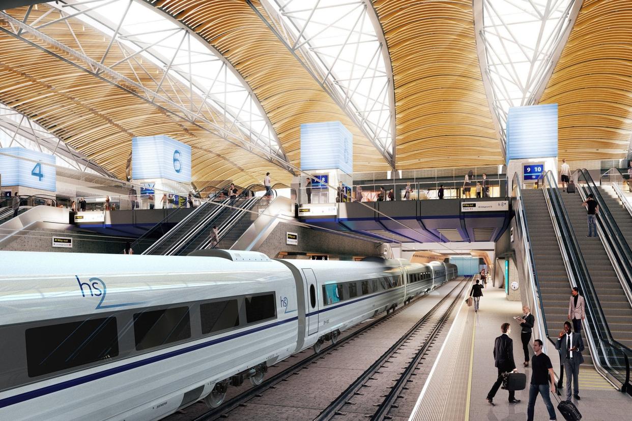 The Euston dream: artist impression issued of the proposed HS2 station at Euston: PA Archive/PA Images