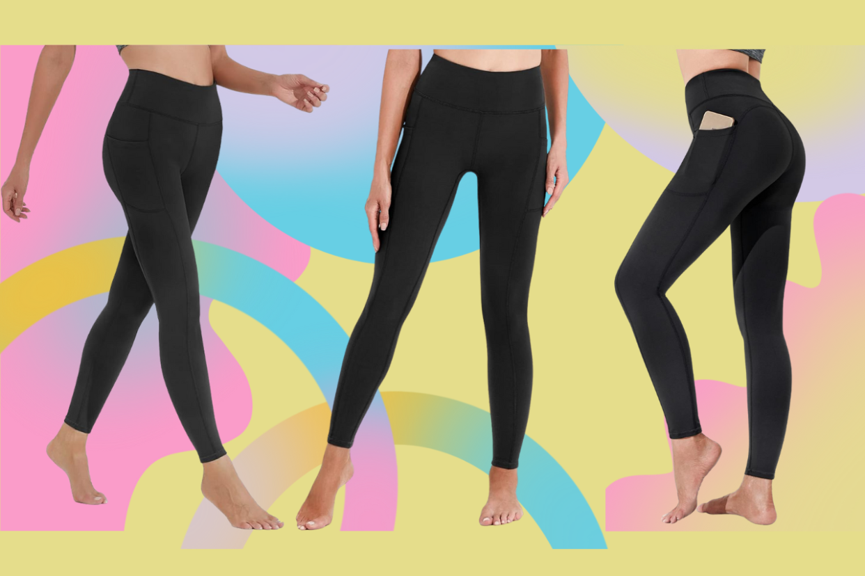 photo of Polygon Yoga Pants for Women, High Waisted Leggings with Pockets, Tummy Control Non See Through Workout Pants