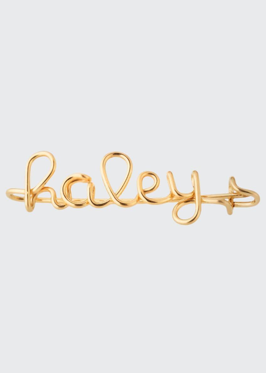 30) Personalized 15-Letter Wire Brooch, Yellow Gold Fill