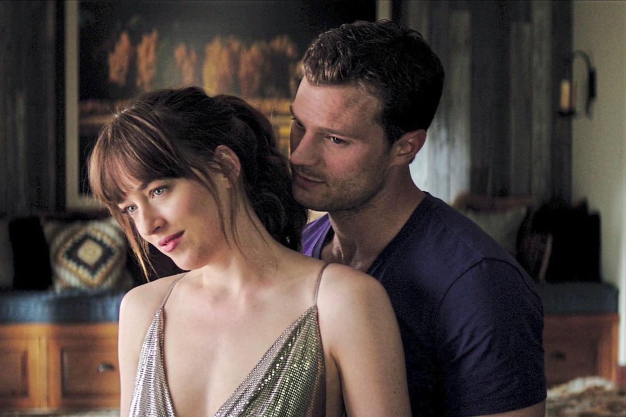 On-screen chemistry: Fifty Shades stars Dakota Johnson and Jamie Dornan: Universal Pictures