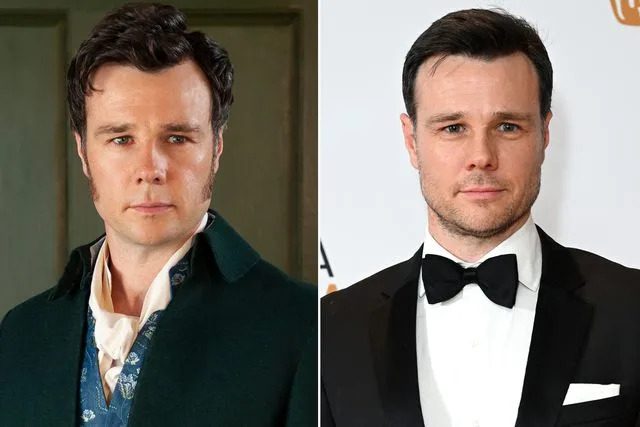 <p> Liam Daniel/Netflix ; Kate Green/BAFTA/Getty</p> Left: Rupert Evans as Edmund Bridgerton in 'Bridgerton' Right: Rupert Evans attends the BAFTA Gala 2024 on February 15, 2024 in London, England