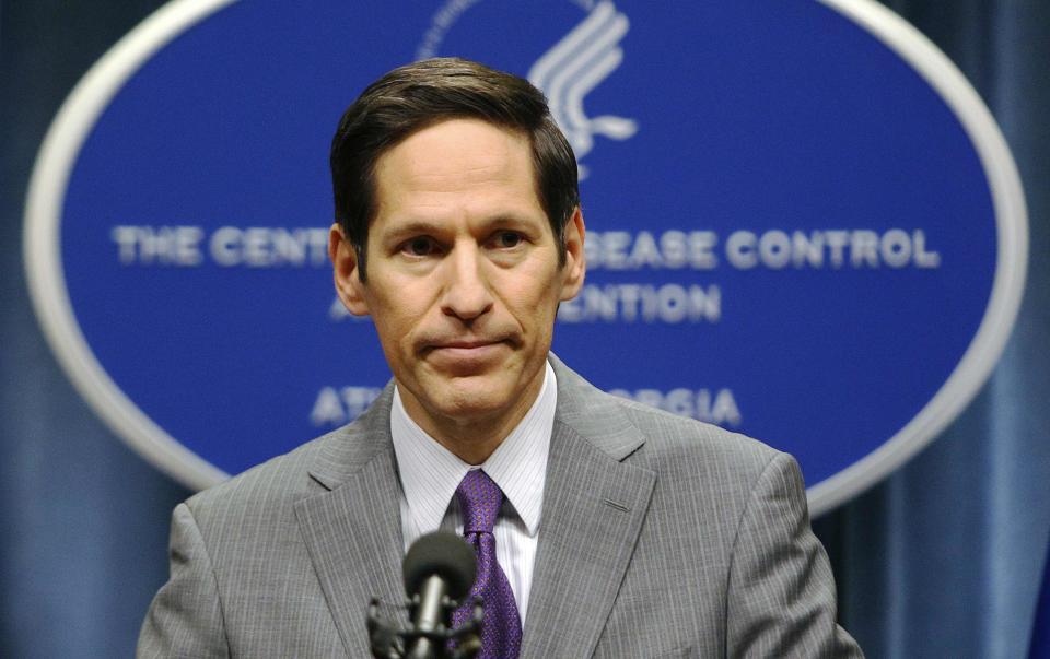 Dr. Tom Frieden speaks at the CDC headquarters in Atlanta on Sept. 30, 2014. (Tami Chappell/Reuters)