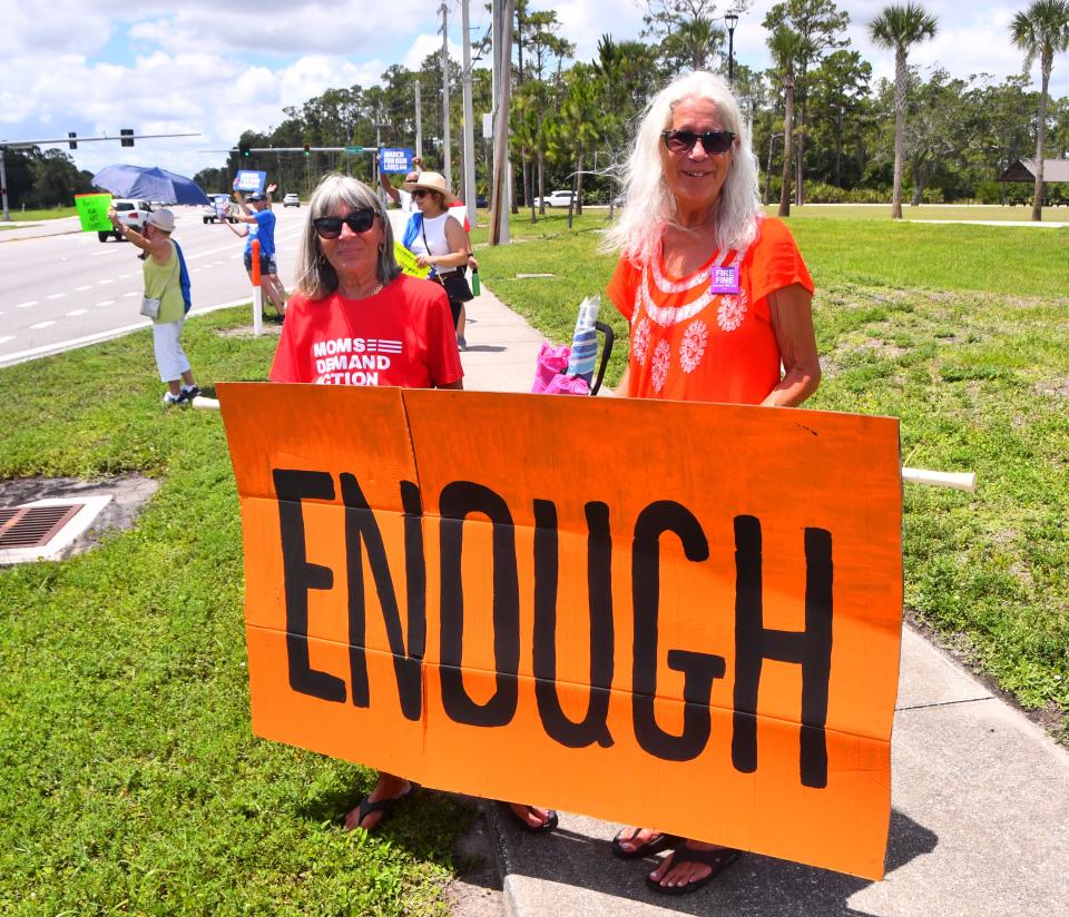 Hundreds showed up at the West Melbourne Community Park on June 11, 2022, for the March for Our Lives protest against gun violence.