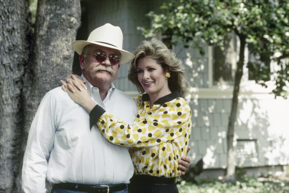 OUR HOUSE -- Season 1 -- Pictured: (l-r) Wilford Brimley as Gus Witherspoon, Deidre Hall as Jessica 'Jessie' Witherspoon -- Photo by: NBCU Photo Bank