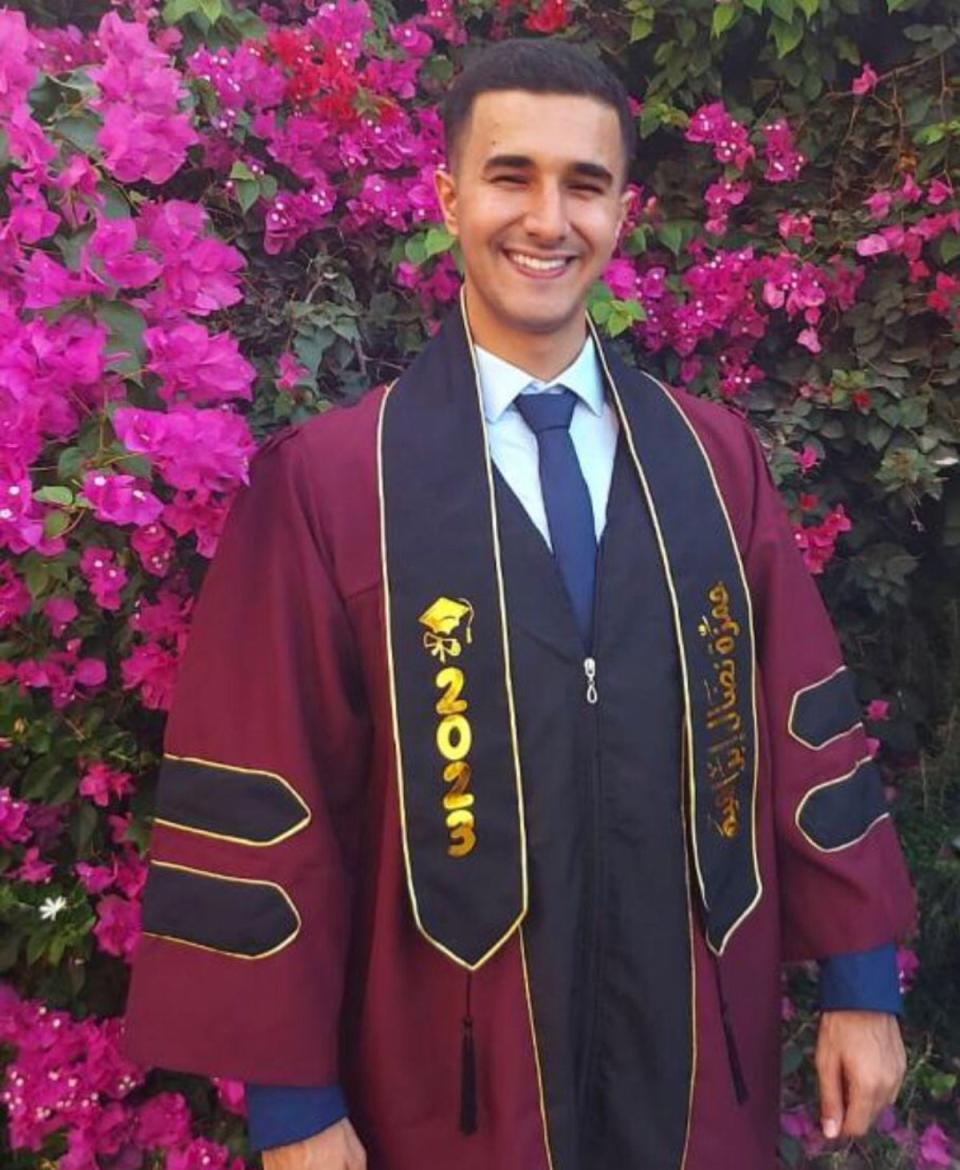 Hamza Ibrahim, 22, when he graduated after completing his degree in English last year (Hamza Ibrahim)