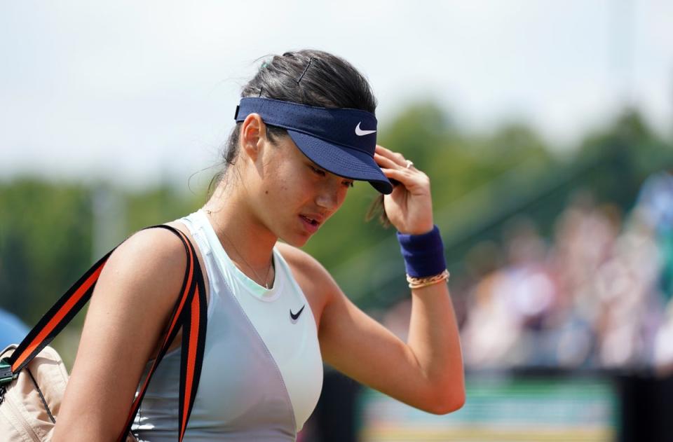 Emma Raducanu sustained an injury at Nottingham earlier this month to put her participation at Wimbledon in doubt (Tim Goode/PA) (PA Wire)