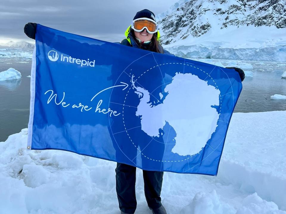 Standing on Antarctica.