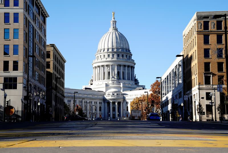 A general view of the Wisconsin State Capitol the day after the 2020 U.S. presidential election, in downtown Madison