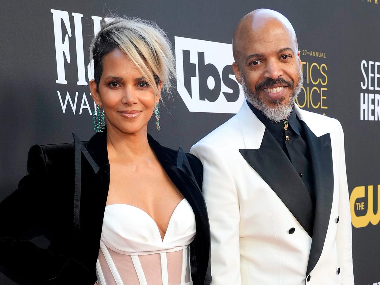 Halle Berry and Van Hunt attend the 27th Annual Critics Choice Awards at Fairmont Century Plaza on March 13, 2022 in Los Angeles, California