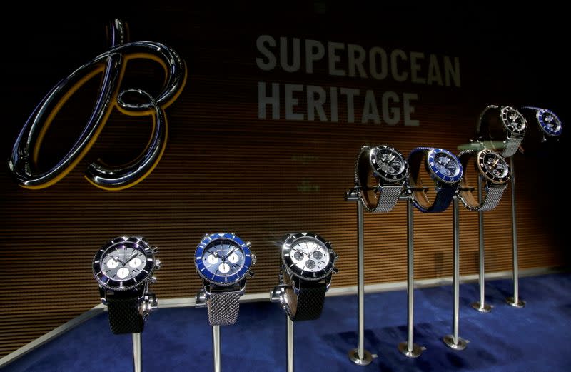 FILE PHOTO: Superocean Heritage watches of Swiss watchmaker Breitling at the Baselworld watch and jewellery fair