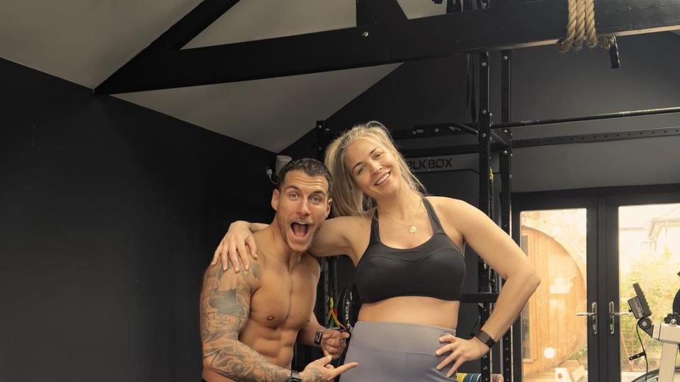 Gemma and Gorka at home in their gym 