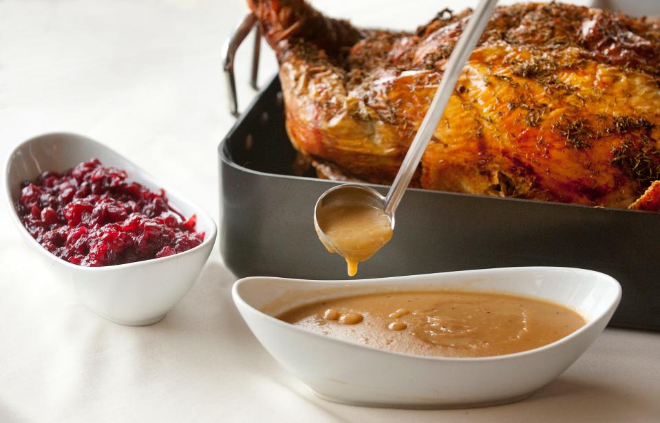 Varanese restaurant owner and executive chef John Varanese's turducken gravy is made with all three turducken bones (turkey, duck and chicken) that have been cooked for hours in an oven then the juices are thickened with flour to make a brown roux.
November 14, 2018