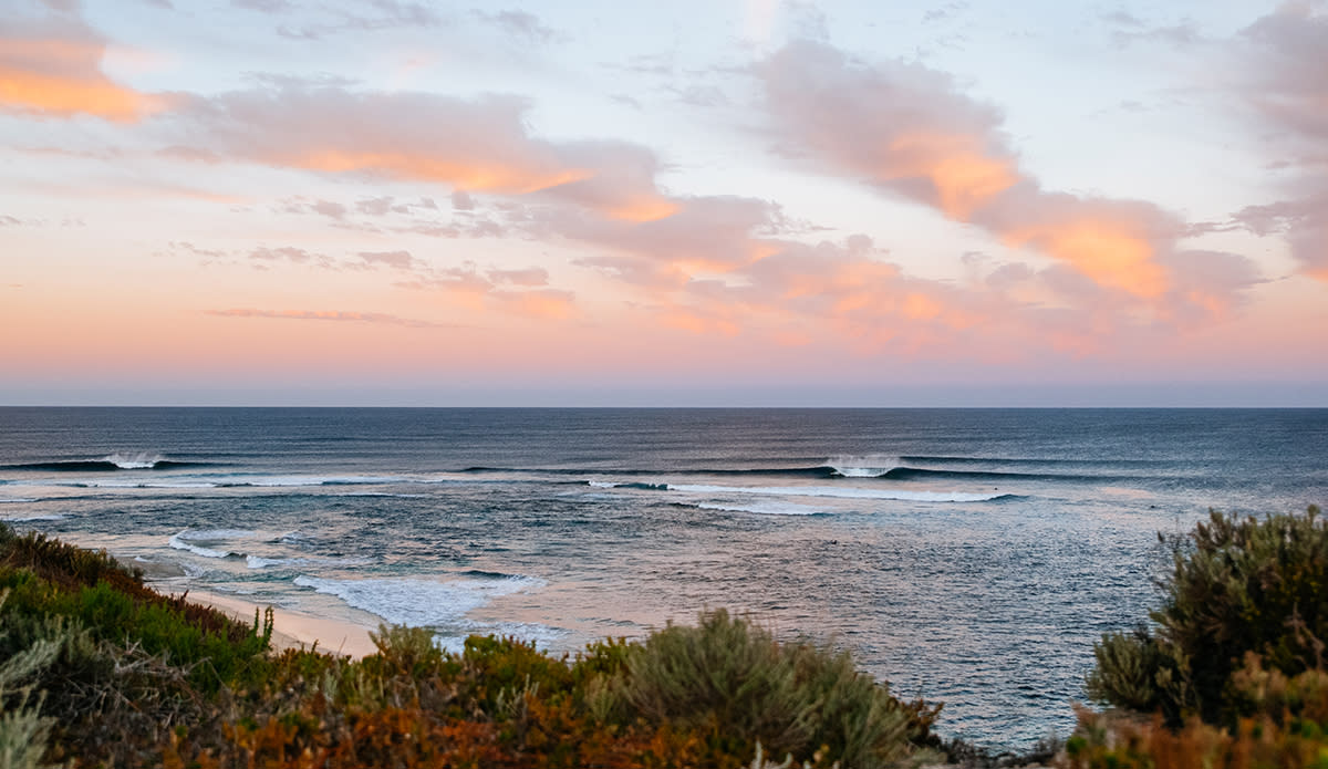 The lineup prior to Heat 1 of the Opening Round at the Western Australia Margaret River Pro. Photo: WSL