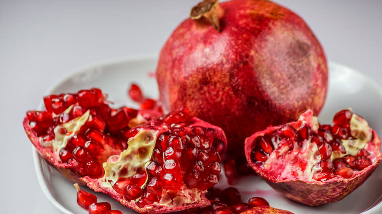 Pomegranate fruit opened