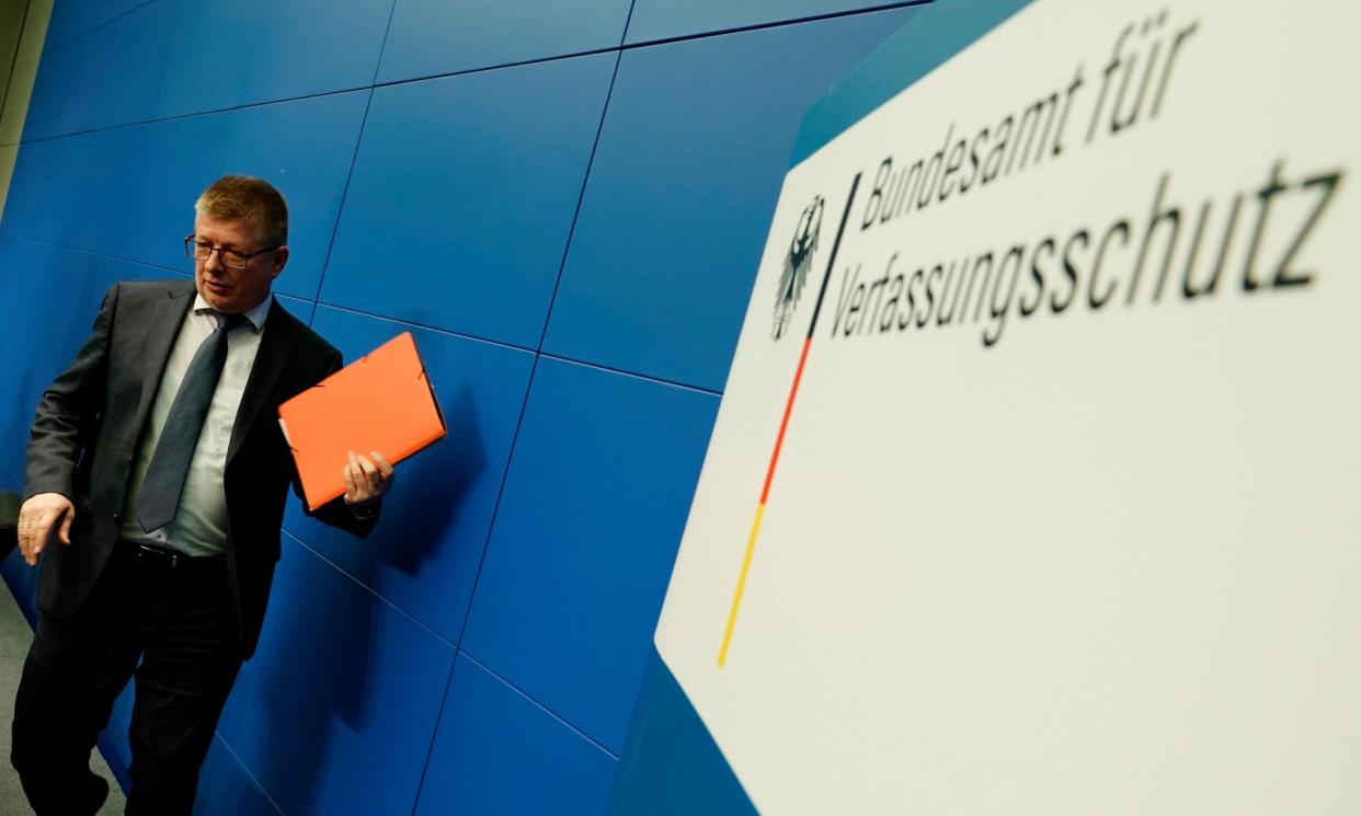 <span>Thomas Haldenwang, the president of the domestic intelligence agency, said the case could be ‘the tip of the iceberg’ of spy rings operating in Germany.</span><span>Photograph: Alexander Becher/EPA</span>
