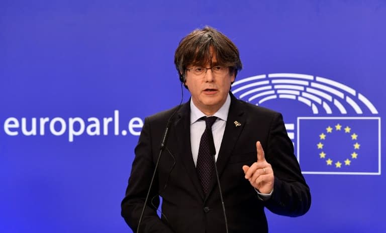 Carles Puigdemont au Parlement européen le 9 mars 2021 - JOHN THYS © 2019 AFP