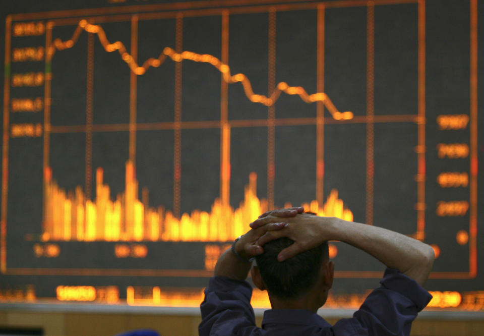 Stocks were trading lower off the back of fears about inflation. Photo: Reuters