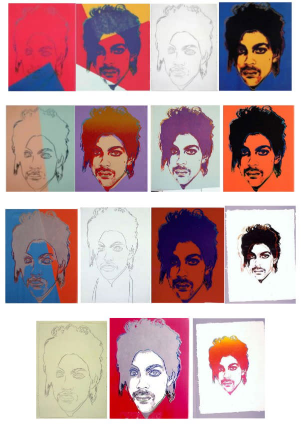 Images from Andy Warhol's series on the musician Prince. (Andy Warhol Foundation for the Visual Arts)