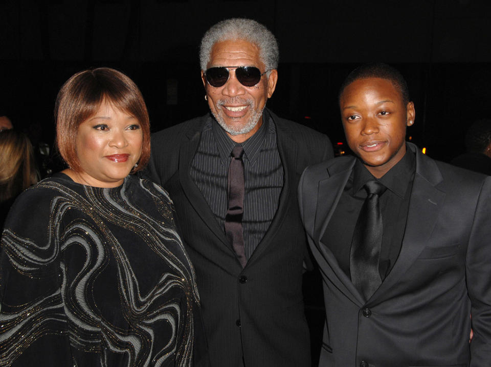 Invictus LA premiere 2009 Mogan Freeman Zindzi Mandela Zwelabo Mandela