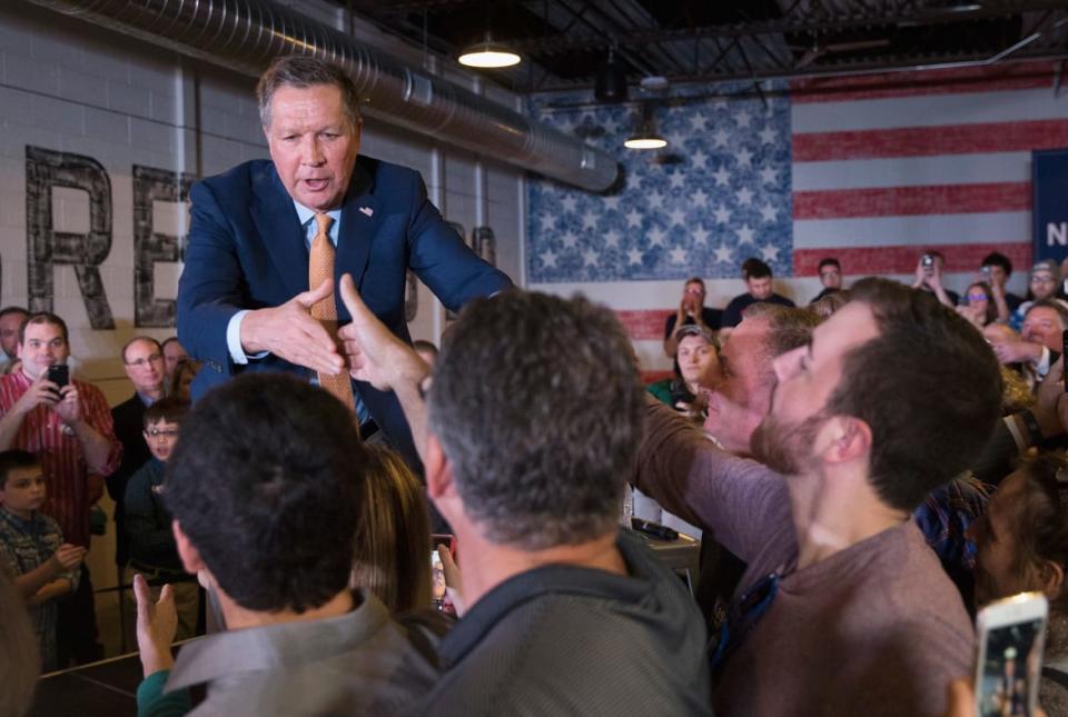 <div class="inline-image__title">514338796</div> <div class="inline-image__caption"><p>"LANSING, MI - MARCH 08: Republican presidential candidate Ohio Gov. John Kasich greets supporters following a rally at the Lansing Brewing Company on March 8, 2016 in Lansing, Michigan. Voters in Michigan go to the polls today to select their partys presidential nominee. (Photo by Scott Olson/Getty Images)"</p></div> <div class="inline-image__credit">Scott Olson</div>