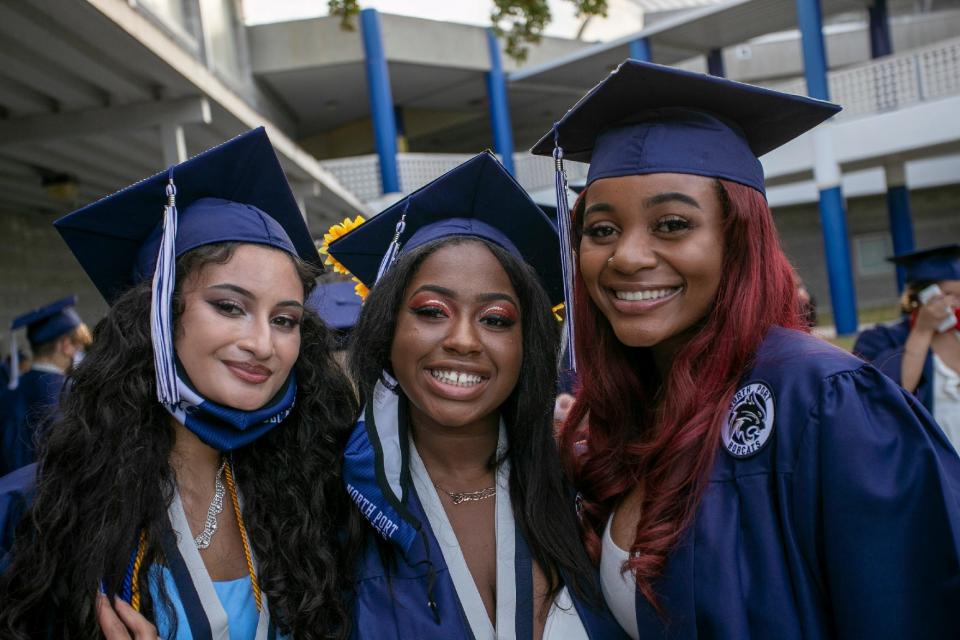 North Port High School held their commencement ceremony on the football field and graduated just over 400 students.