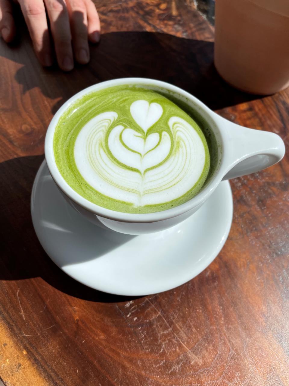 A matcha latte from Offshore Coffee Roasters in Long Branch.