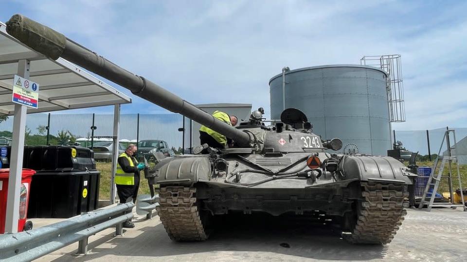 Un tanque T-72 en Bovington