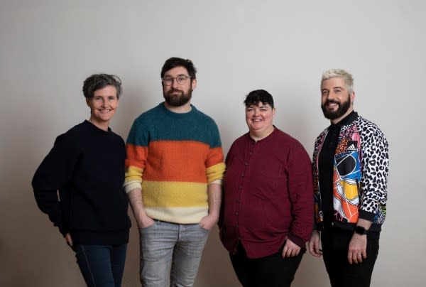 The image shows some of the team involved in the GCN Archive online project. From left to right, Anna Nolan, Dave Darcy, Han Tiernan, Stefano Pappalardo.