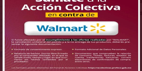 Profeco hace llamado a denunciar colectivamente a Walmart