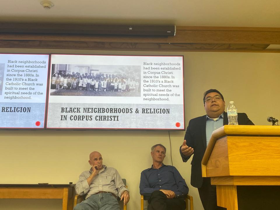 History instructor Mauro Sierra discussed redlining in Corpus Christi at Del Mar College's Race Matters symposium Tuesday.