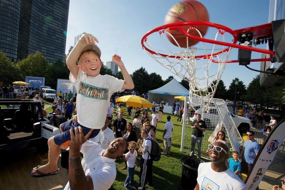 ESPN's Jalen Rose at a summer basketball academy for children (Getty)