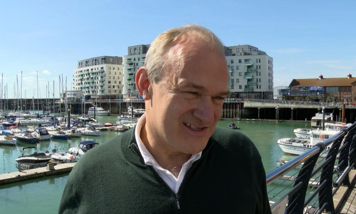 <span>Liberal Democrat leader Sir Ed Davey in Brighton at the start of the party's autumn conference.</span><span>Photograph: Jamie Lashmar/PA</span>