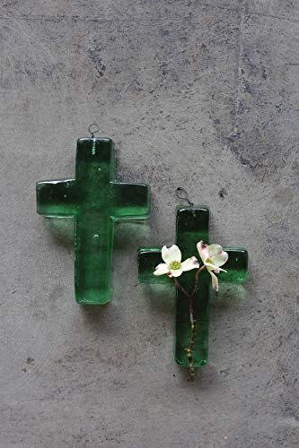 20) Recycled Glass Hanging Cross