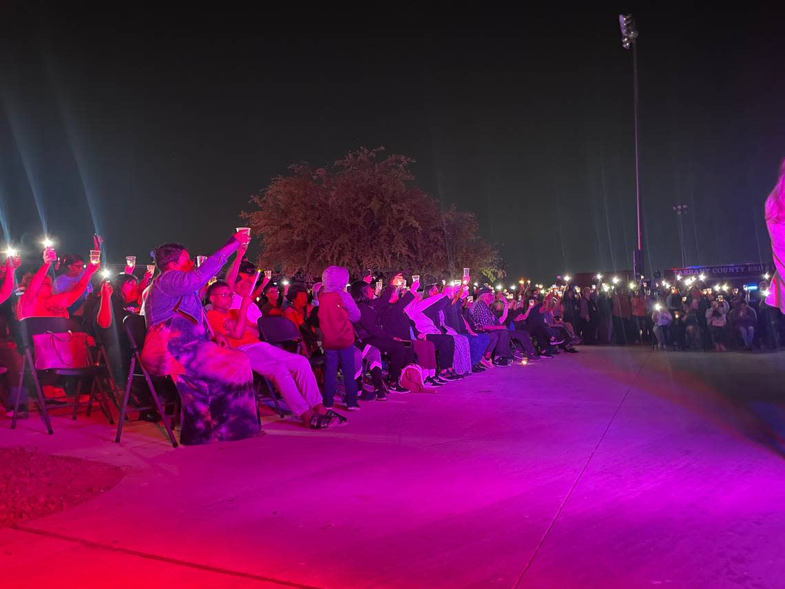 Hundreds gathered Monday night to remember and honor missing 6-year-old Noel Rodriguez-Alvarez at a candlelight vigil in Everman. James Hartley/jhartley@star-telegram.com