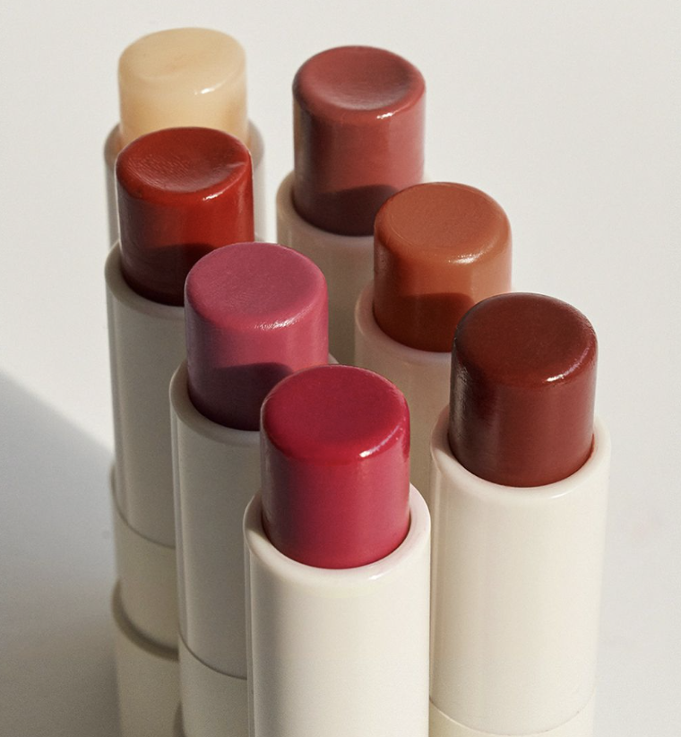 Melixir Vegan Lip Butter is shown here in 7 shades.