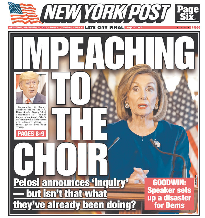 Impeaching To The Choir New York Post Published in New York, N.Y. USA. (newseum.org)
