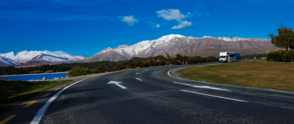 Road set against mountains. Source: Getty Images