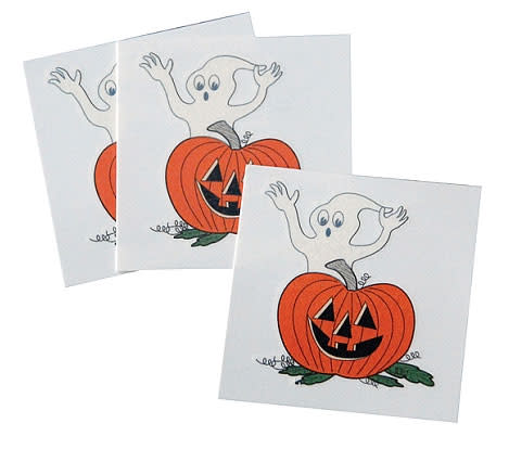 Pumpkin & Ghost Tattoos — Pack of 50 ($13)