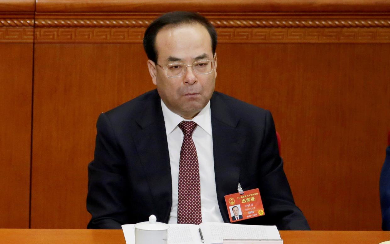 Sun Zhengcai, a member of the Communist Party's elite 25-member Politburo, was jailed on Monday. President Xi's anti-corruption drive has been criticised as a means to sideline opponents - REUTERS