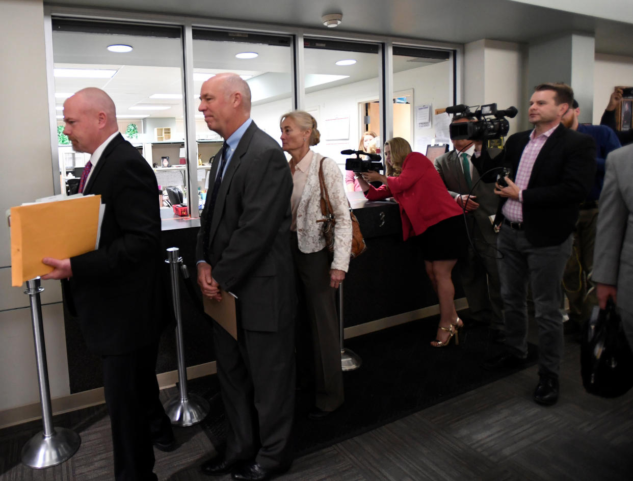 Rep. Greg Gianforte (R-Mont.) appears in court to face a charge of misdemeanor assault after he was accused of attacking a reporter on the eve of his election, in Bozeman, Montana, U.S., June 12, 2017. (Photo: Tommy Martino / Reuters)