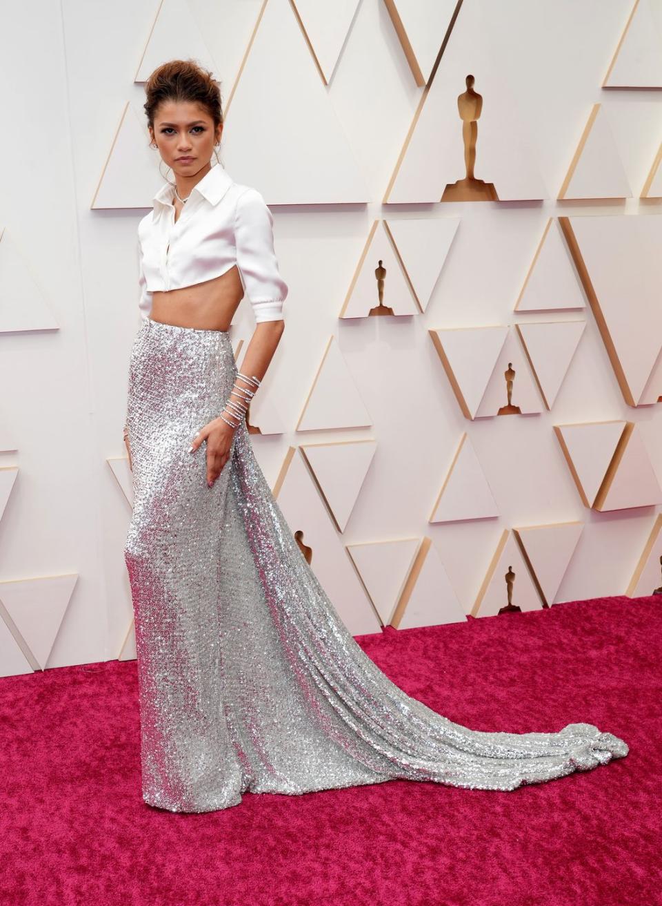 hollywood, california march 27 zendaya attends the 94th annual academy awards at hollywood and highland on march 27, 2022 in hollywood, california photo by kevin mazurwireimage