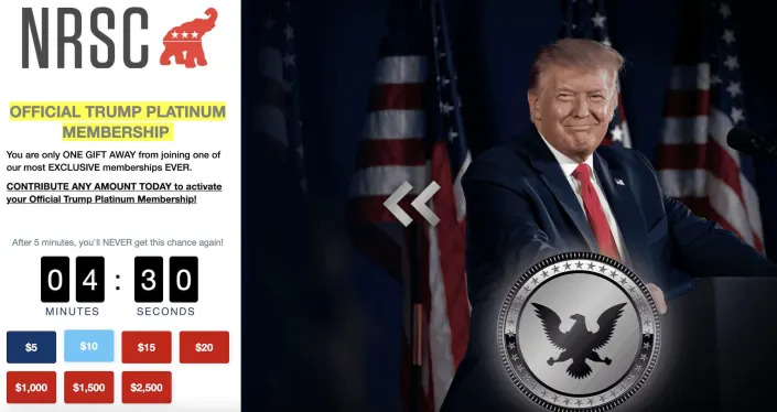 Former President Donald Trump is featured in a fundraising ad produced by the National Republican Senatorial Committee.