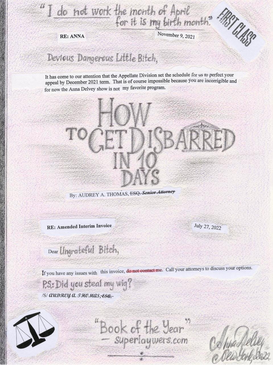 anna sorokin delvey artwork how to get disbarred in 10 days audrey thomas