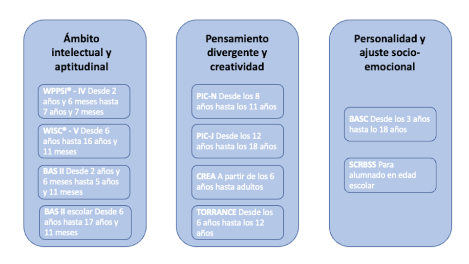 Instrumentos para la evaluación de las altas capacidades. Ministerio de Educación y Formación Profesional