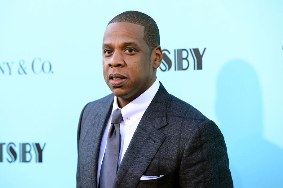 Jay-Z in a suit and tie