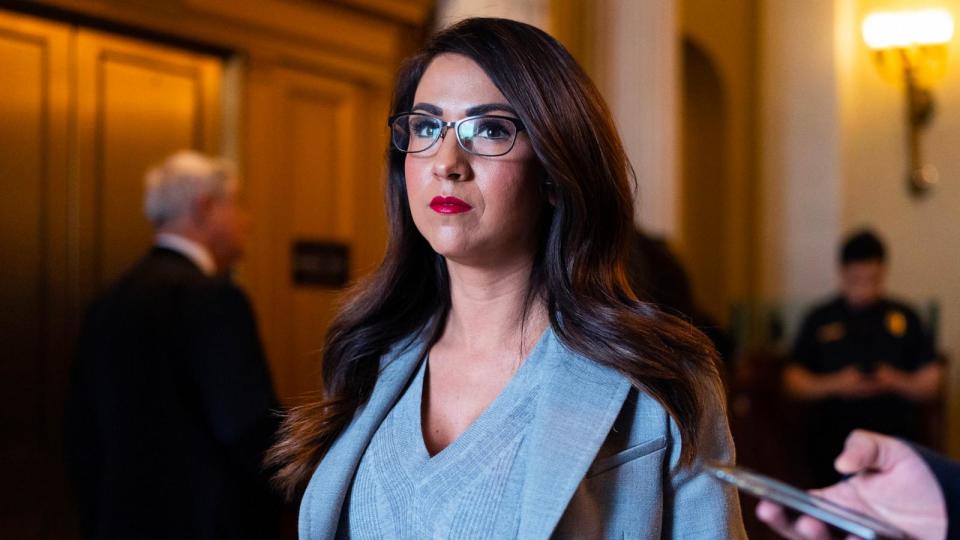 PHOTO: Rep. Lauren Boebert, R-Colo., is seen at the U.S. Capitol, Dec. 7, 2023, in Washington.  (Tom Williams/CQ-Roll Call, Inc via Getty Images, FILE)