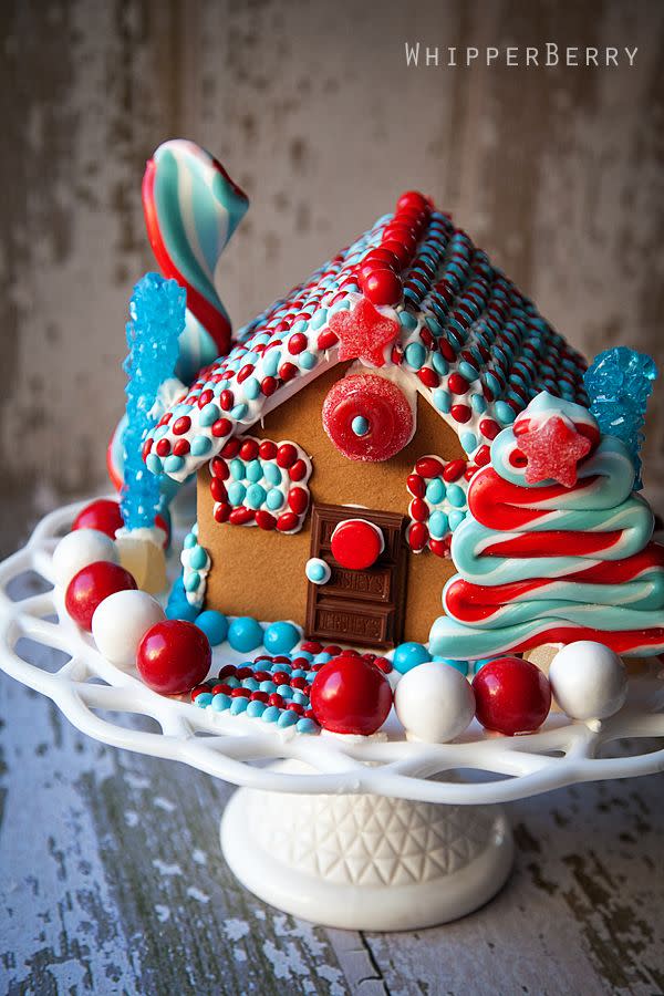 <p>Gum balls, icing and hard candy make this masterpiece shine like the stars and stripes. </p><p><a href="https://whipperberry.com/gingerbread-house-2011/" rel="nofollow noopener" target="_blank" data-ylk="slk:See more at WhipperBerry »;elm:context_link;itc:0;sec:content-canvas" class="link "><em>See more at WhipperBerry »</em></a><br></p>